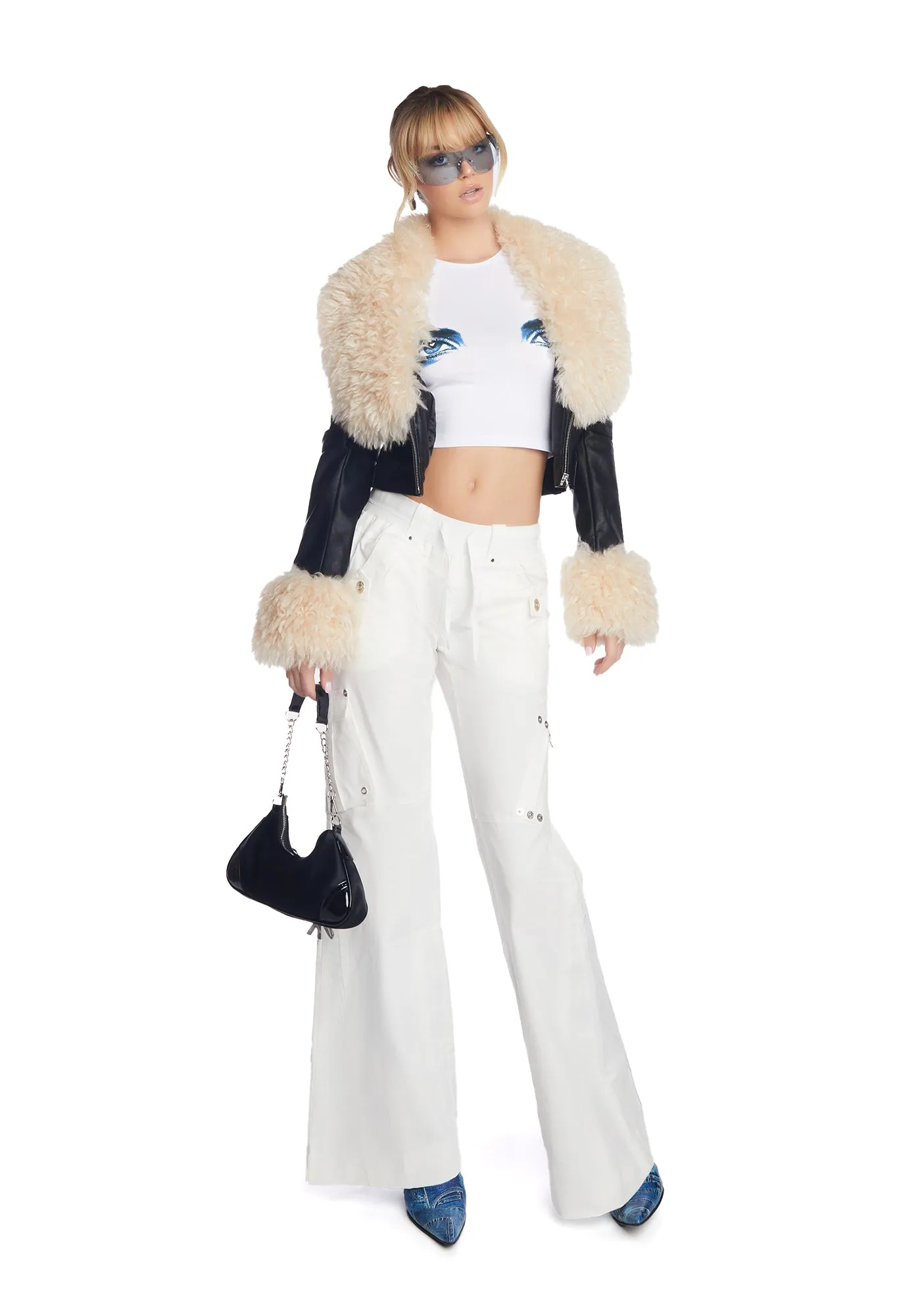 White Prilla Cargo Pants sold by Dolls Kill product image thumbnail 4