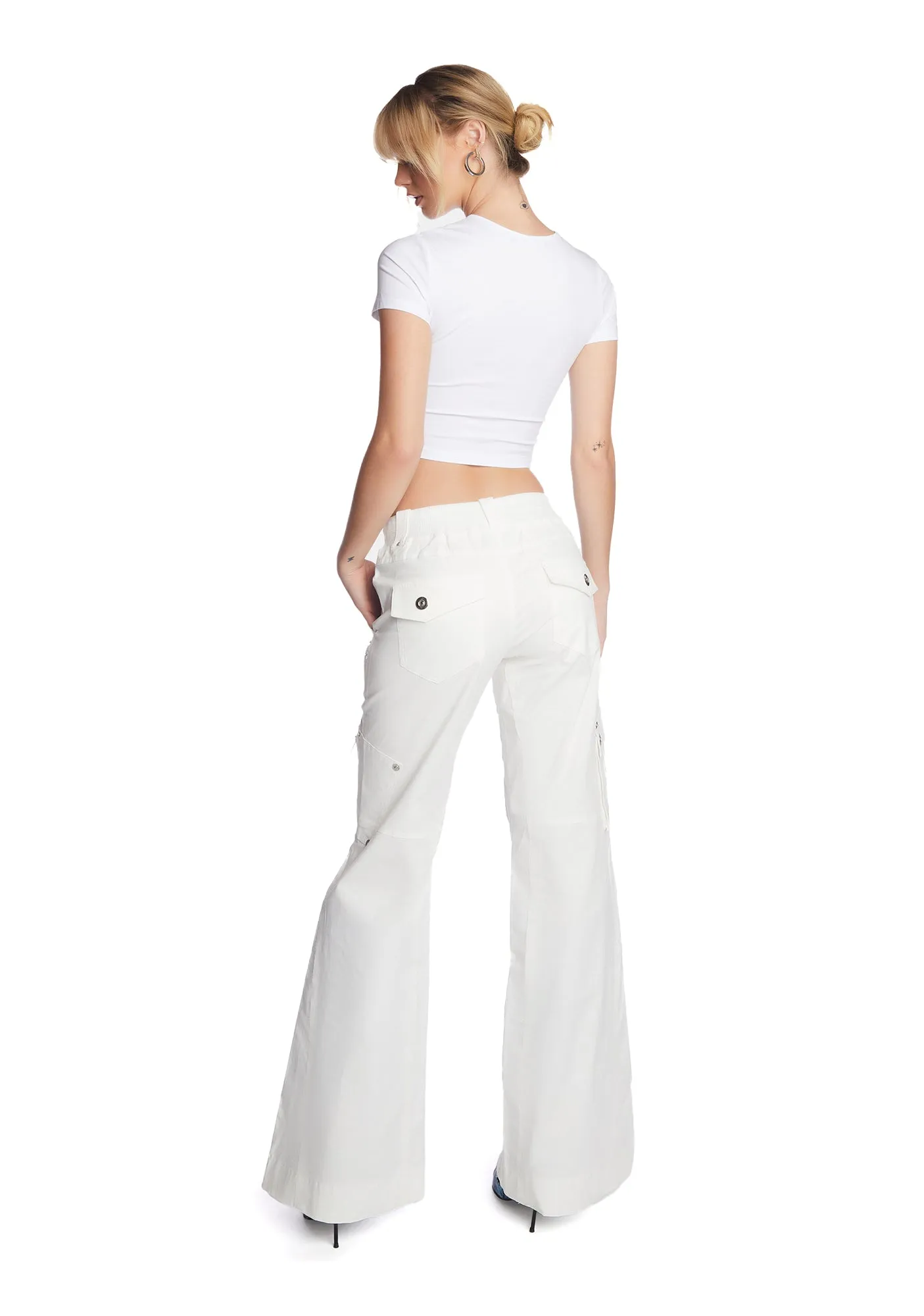 White Prilla Cargo Pants sold by Dolls Kill product image thumbnail 5