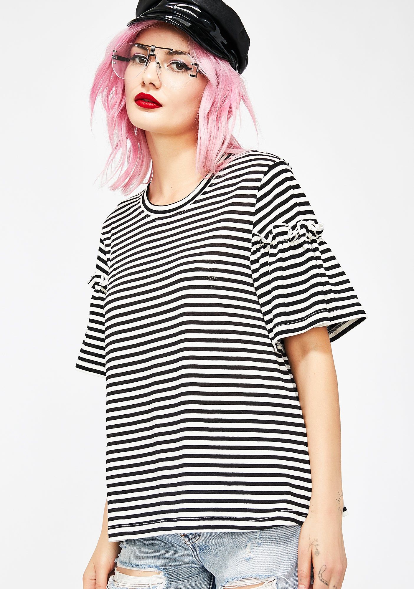 Midnight Soft Spot Striped Tee sold by Dolls Kill product image thumbnail 2