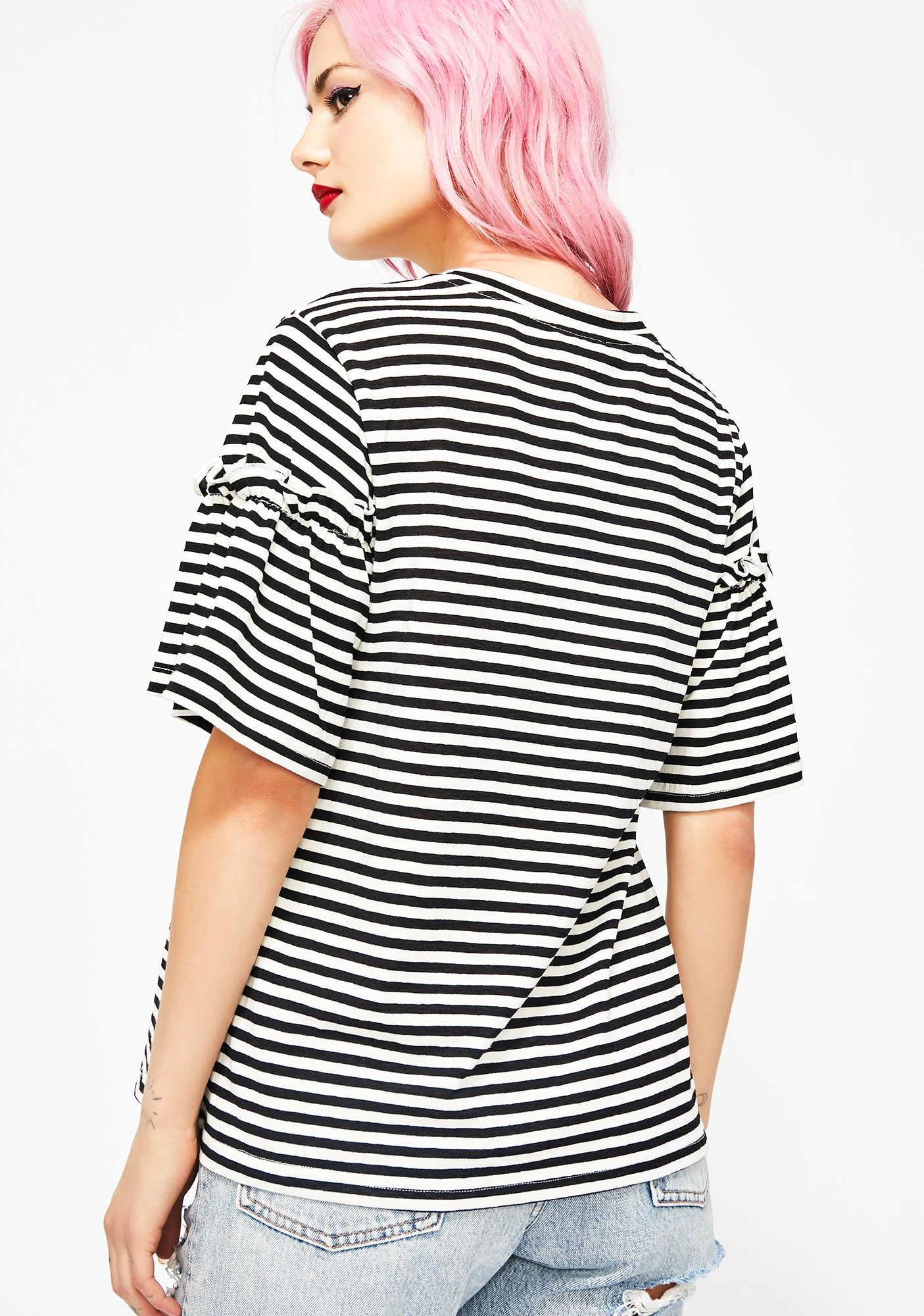Midnight Soft Spot Striped Tee sold by Dolls Kill product image thumbnail 4