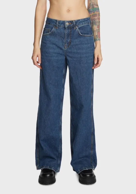 Mid Rise Puddle Jeans sold by Dolls Kill