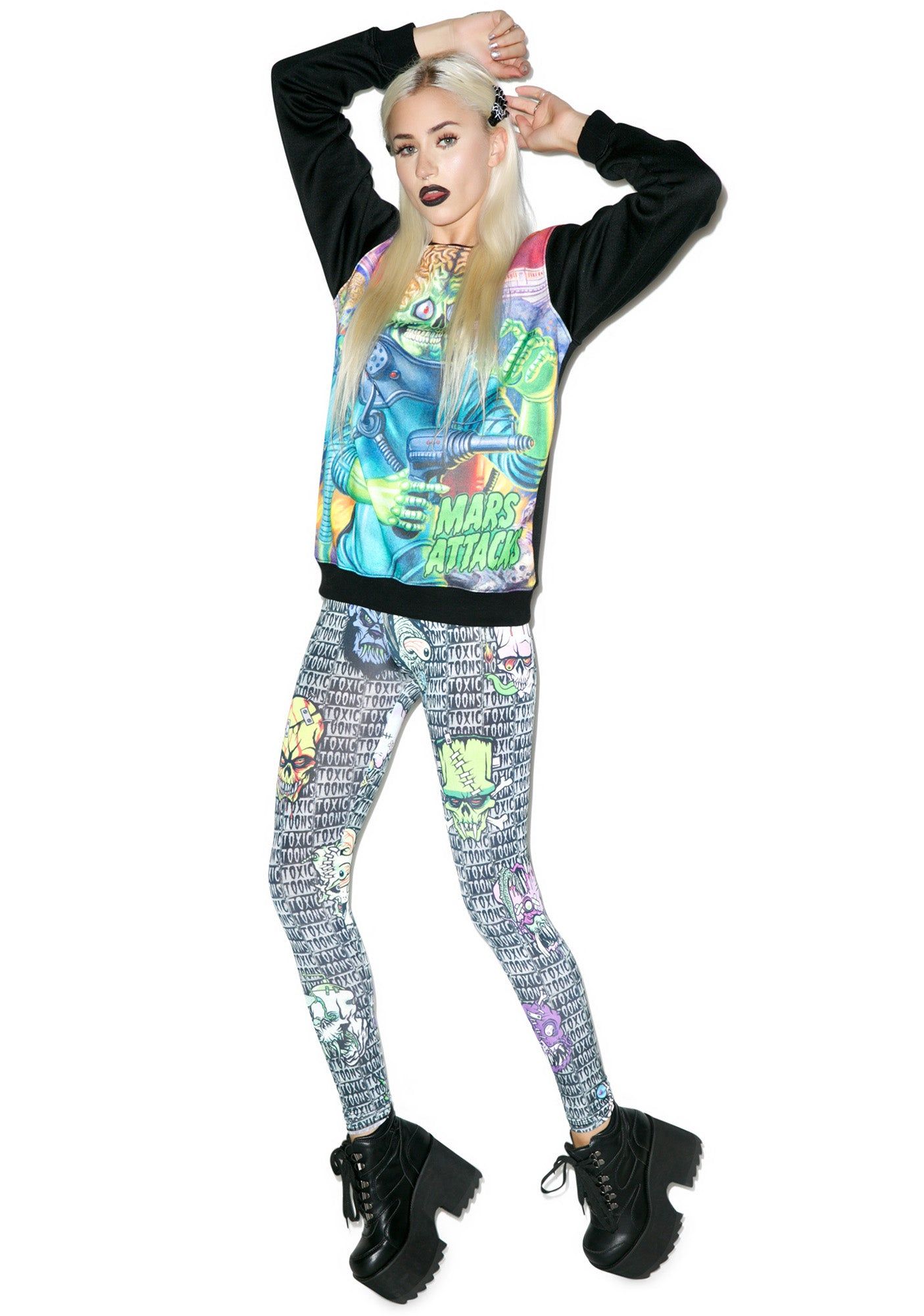 Toxic Toons Ugly Head Leggings sold by Dolls Kill product image thumbnail 3