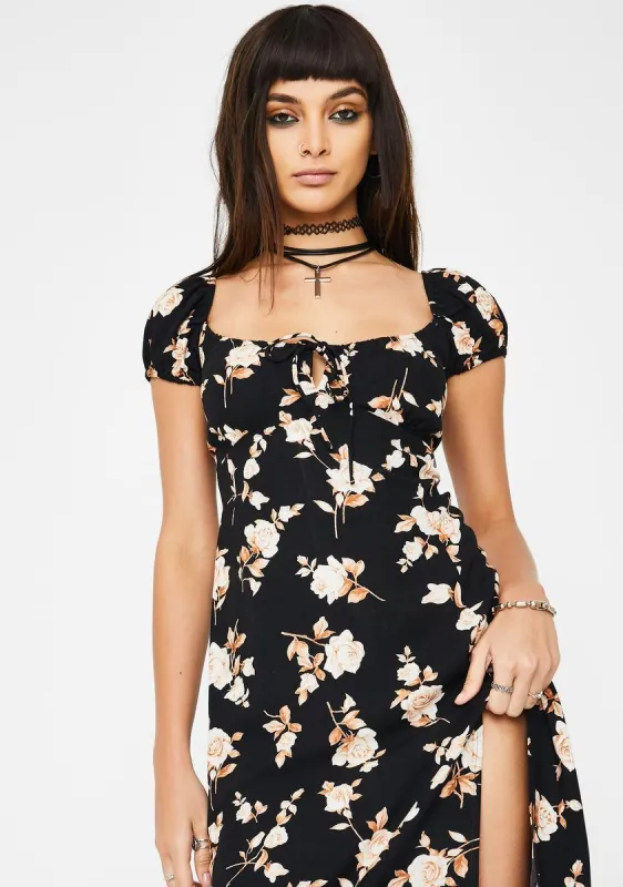 Peach Rose Milla Midi Dress sold by Dolls Kill