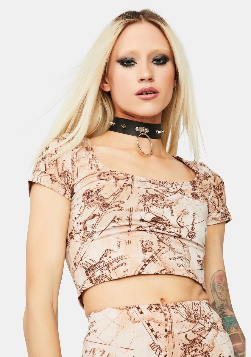 Story Of The Stars Crop Tee sold by Dolls Kill