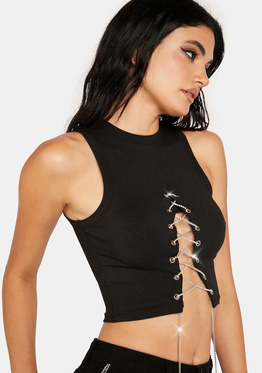 On The Rocks Lace-Up Crop Top sold by Dolls Kill product image thumbnail 2