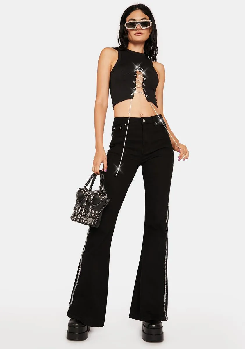 On The Rocks Lace-Up Crop Top sold by Dolls Kill product image thumbnail 3