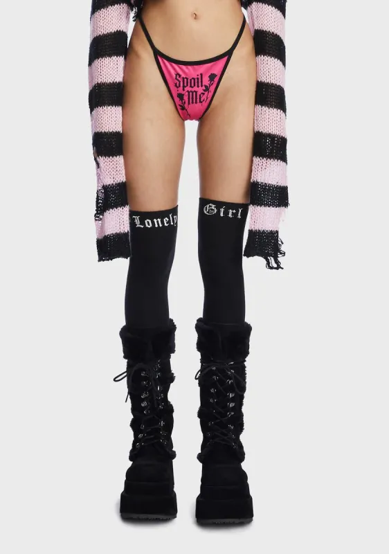 Spoil Me Graphic Thong sold by Dolls Kill