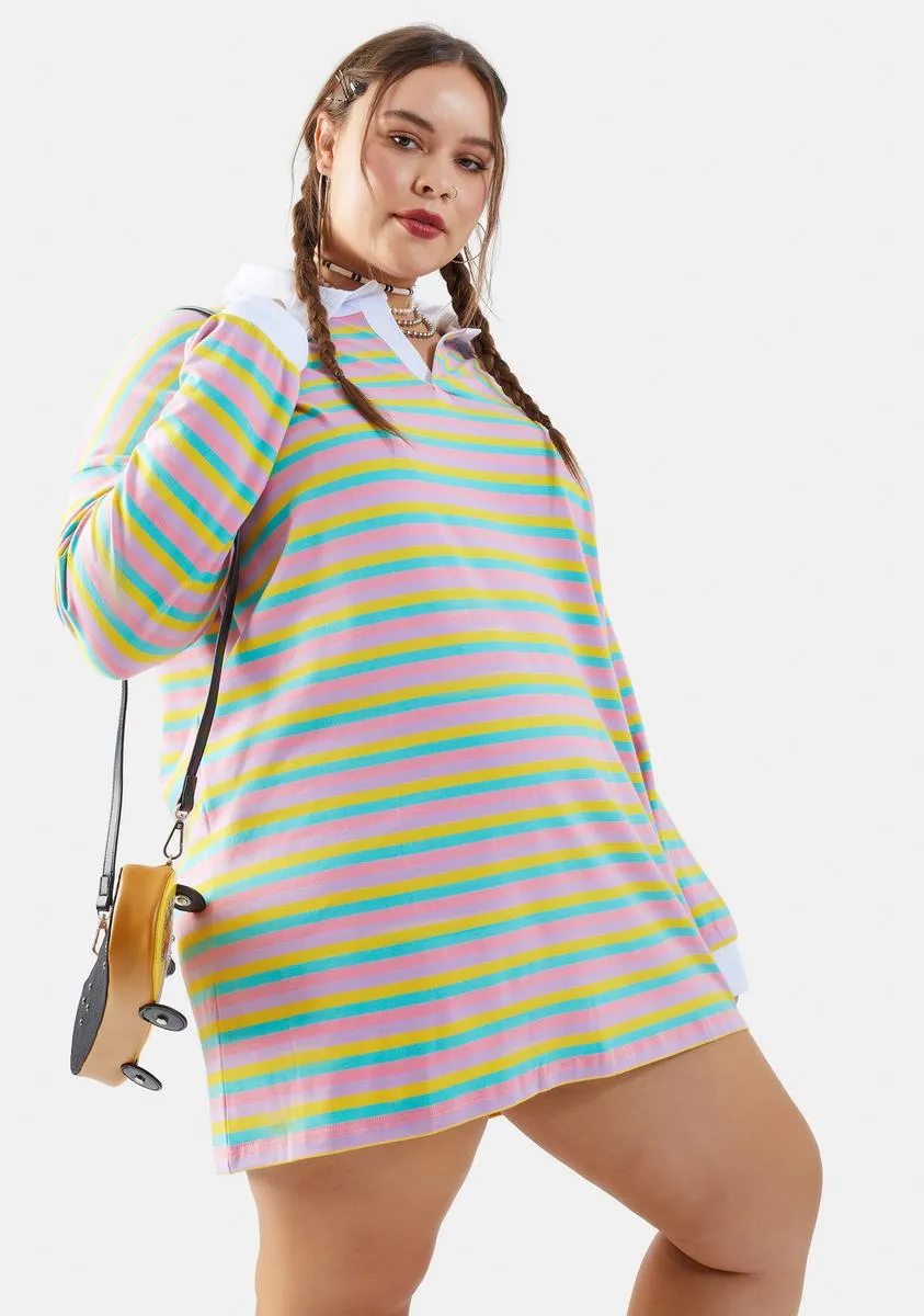 Plus Join The Club Striped Polo Tee sold by Dolls Kill product image thumbnail 2