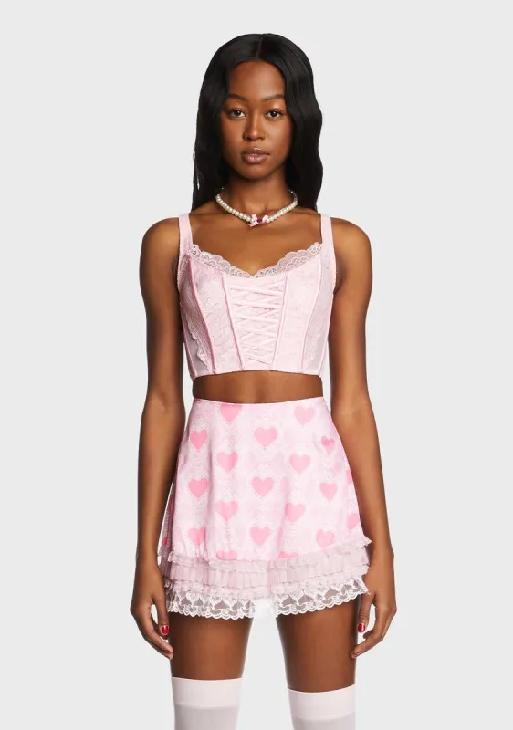 Blush Gilded Beauty Bustier Top sold by Dolls Kill