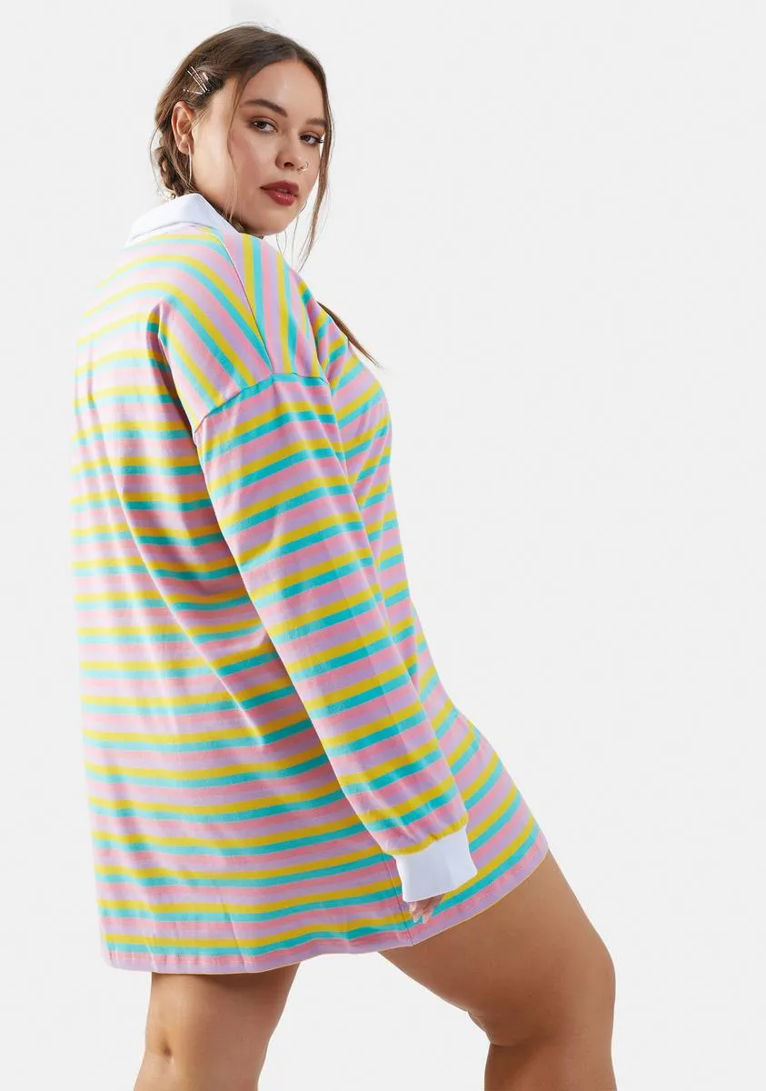 Plus Join The Club Striped Polo Tee sold by Dolls Kill product image thumbnail 4