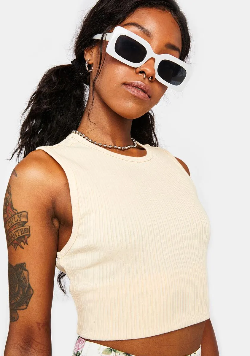 Sand Amelia Rib Tank Top sold by Dolls Kill product image thumbnail 2