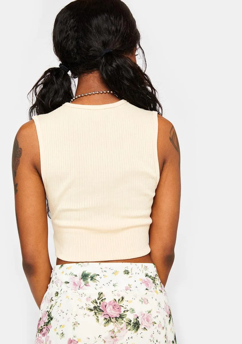 Sand Amelia Rib Tank Top sold by Dolls Kill product image thumbnail 4