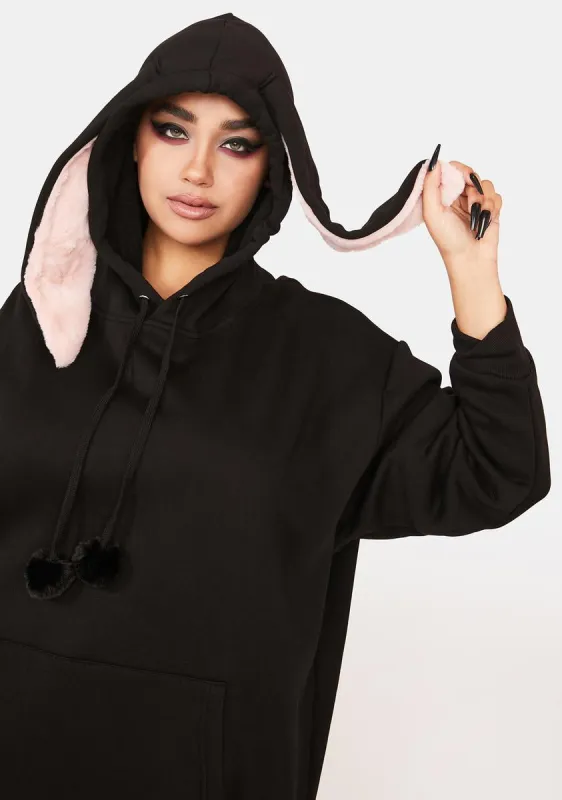 Plus Sick Joke Bunny Ears Hoodie sold by Dolls Kill