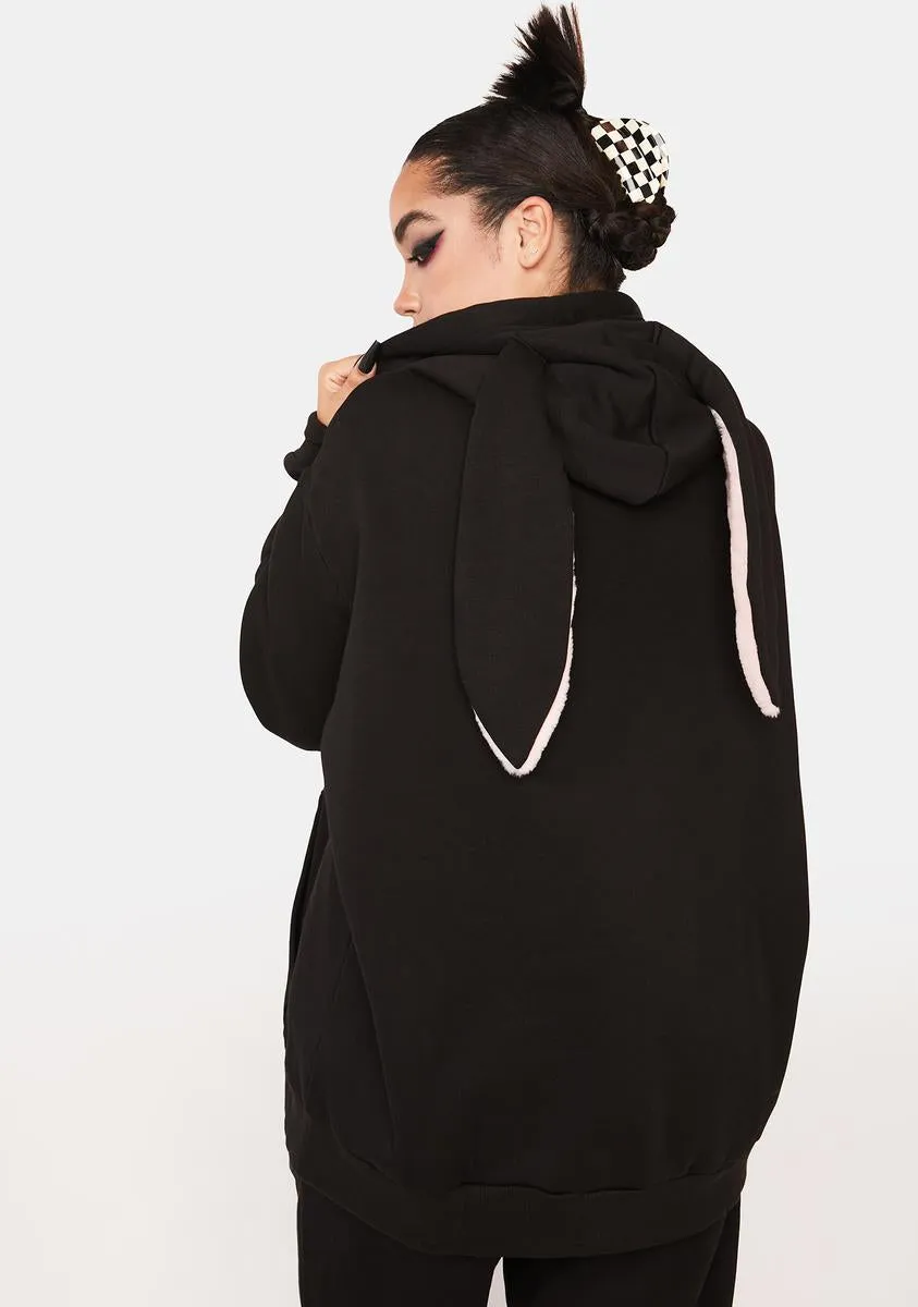 Plus Sick Joke Bunny Ears Hoodie sold by Dolls Kill product image thumbnail 4