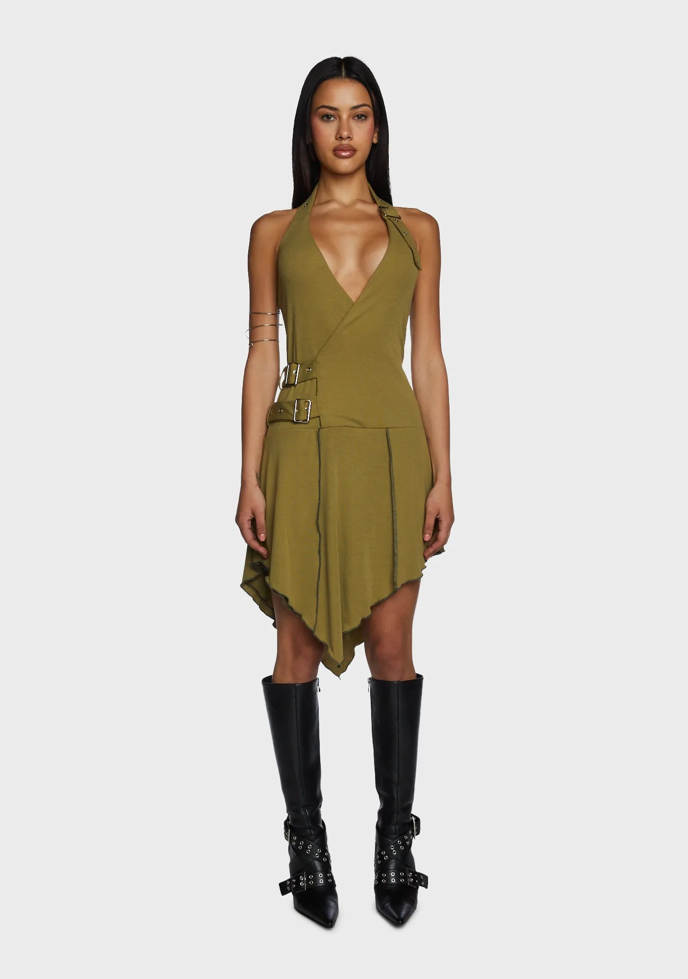 Stranded Halter Neck Dress sold by Dolls Kill