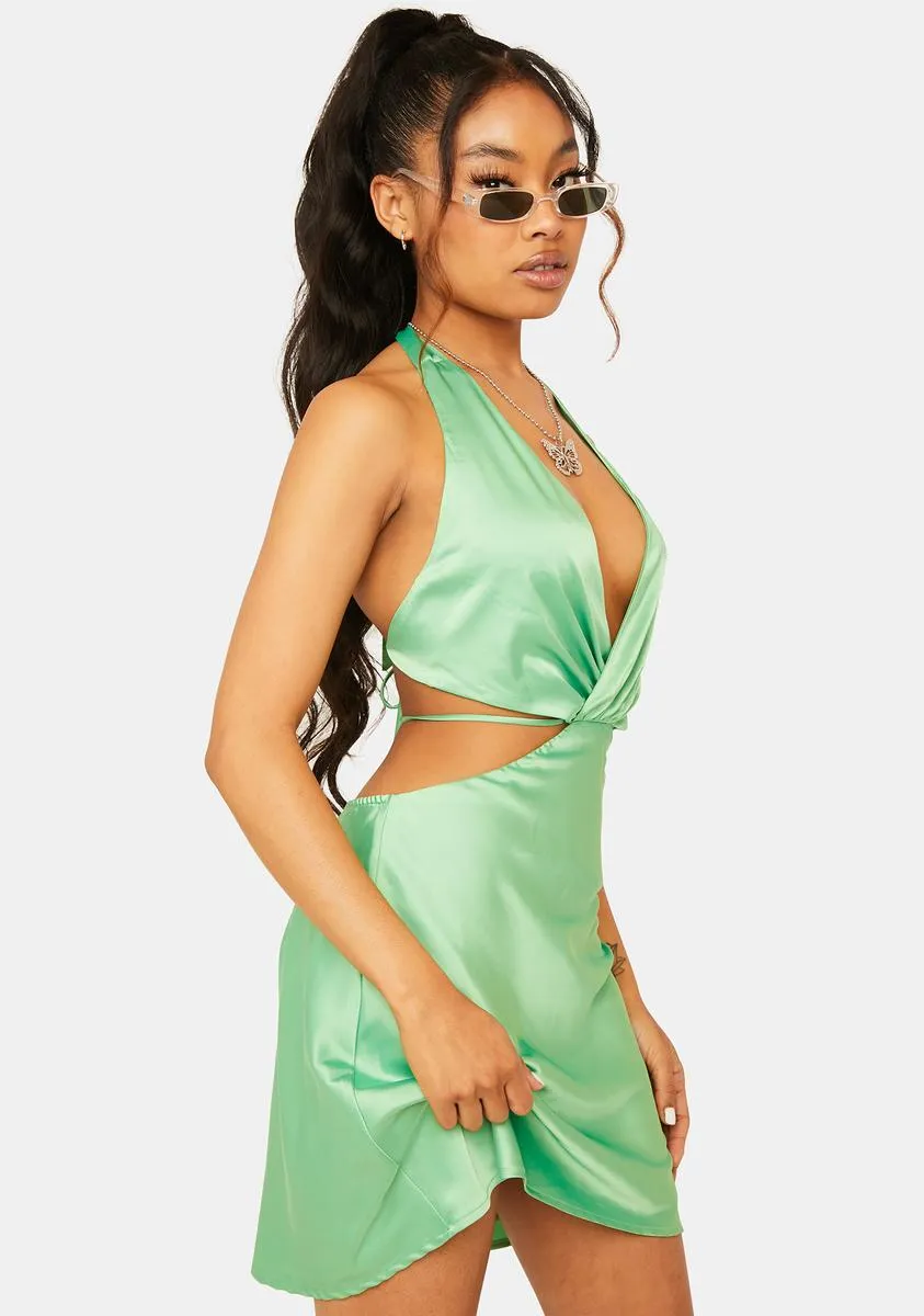Flirt With Me Satin Halter Dress sold by Dolls Kill product image thumbnail 2