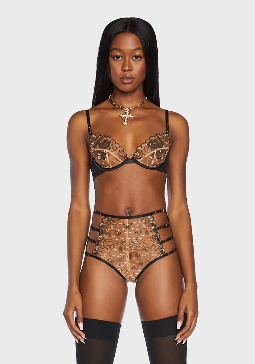 Anna Mystical Embroidered Bra sold by Dolls Kill