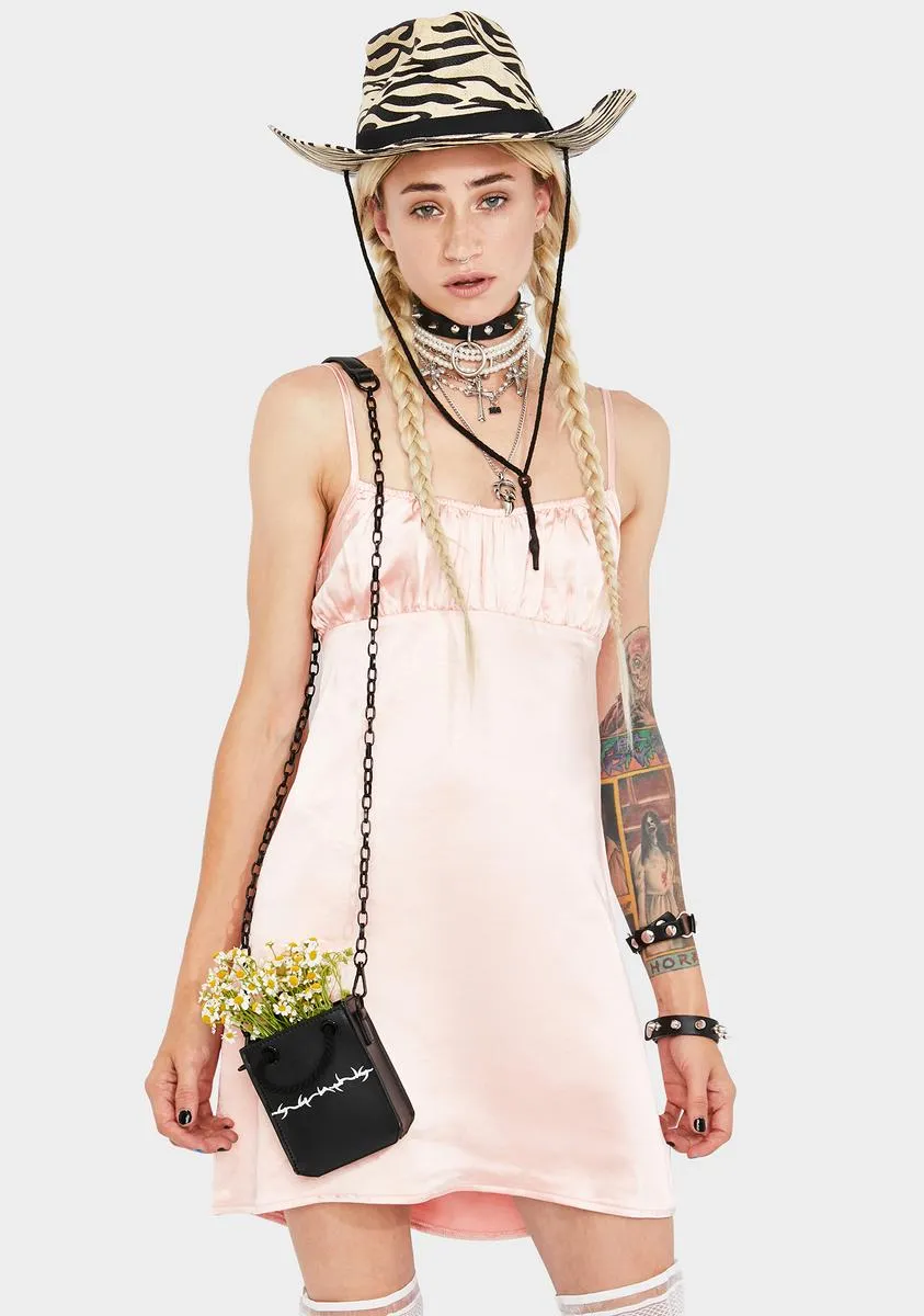 Satin Peach Dahlia Mini Dress sold by Dolls Kill product image thumbnail 2