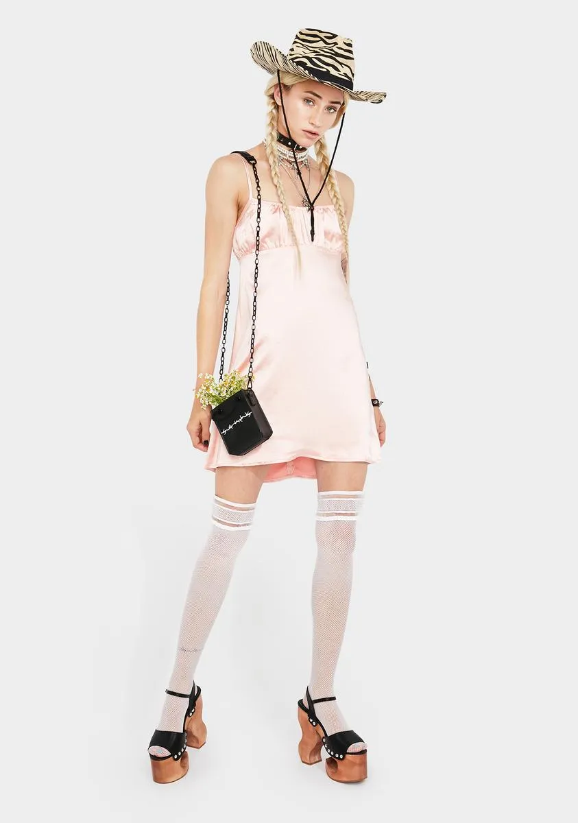 Satin Peach Dahlia Mini Dress sold by Dolls Kill product image thumbnail 3