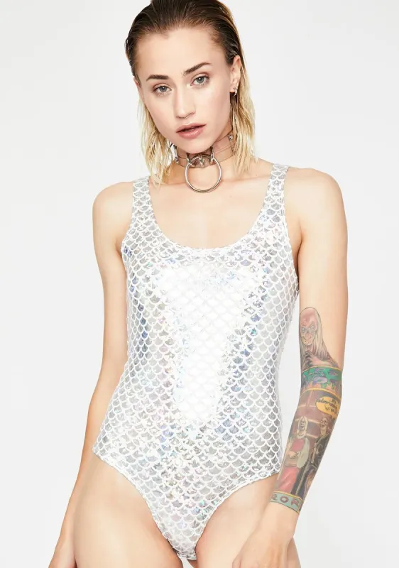 Chrome Mermaid Holographic Bodysuit sold by Dolls Kill