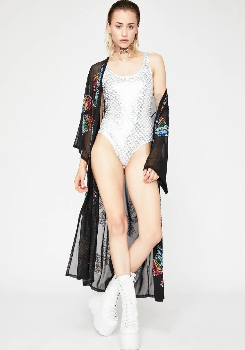 Chrome Mermaid Holographic Bodysuit sold by Dolls Kill product image thumbnail 3