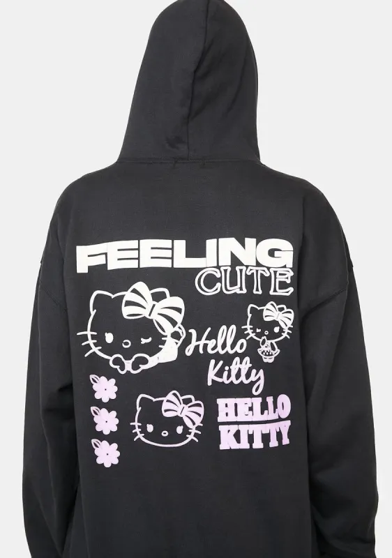 Hello Kitty Feeling Cute Back Print Hoodie sold by Dolls Kill