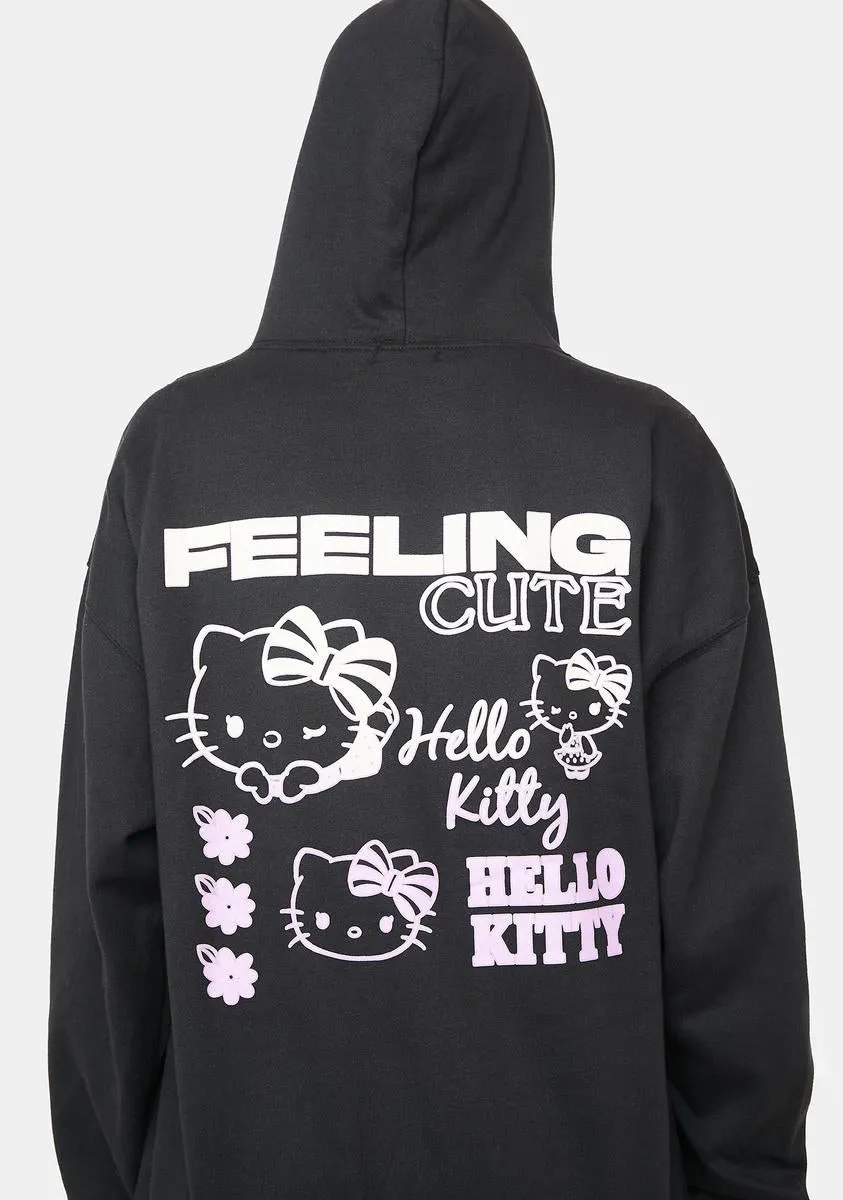 Hello Kitty Feeling Cute Back Print Hoodie sold by Dolls Kill