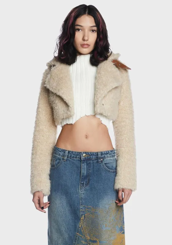Feel Like Fall Shearling Jacket sold by Dolls Kill