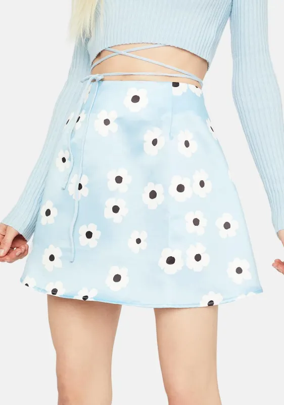Aqua Spring Bliss Floral Print Mini Skirt sold by Dolls Kill