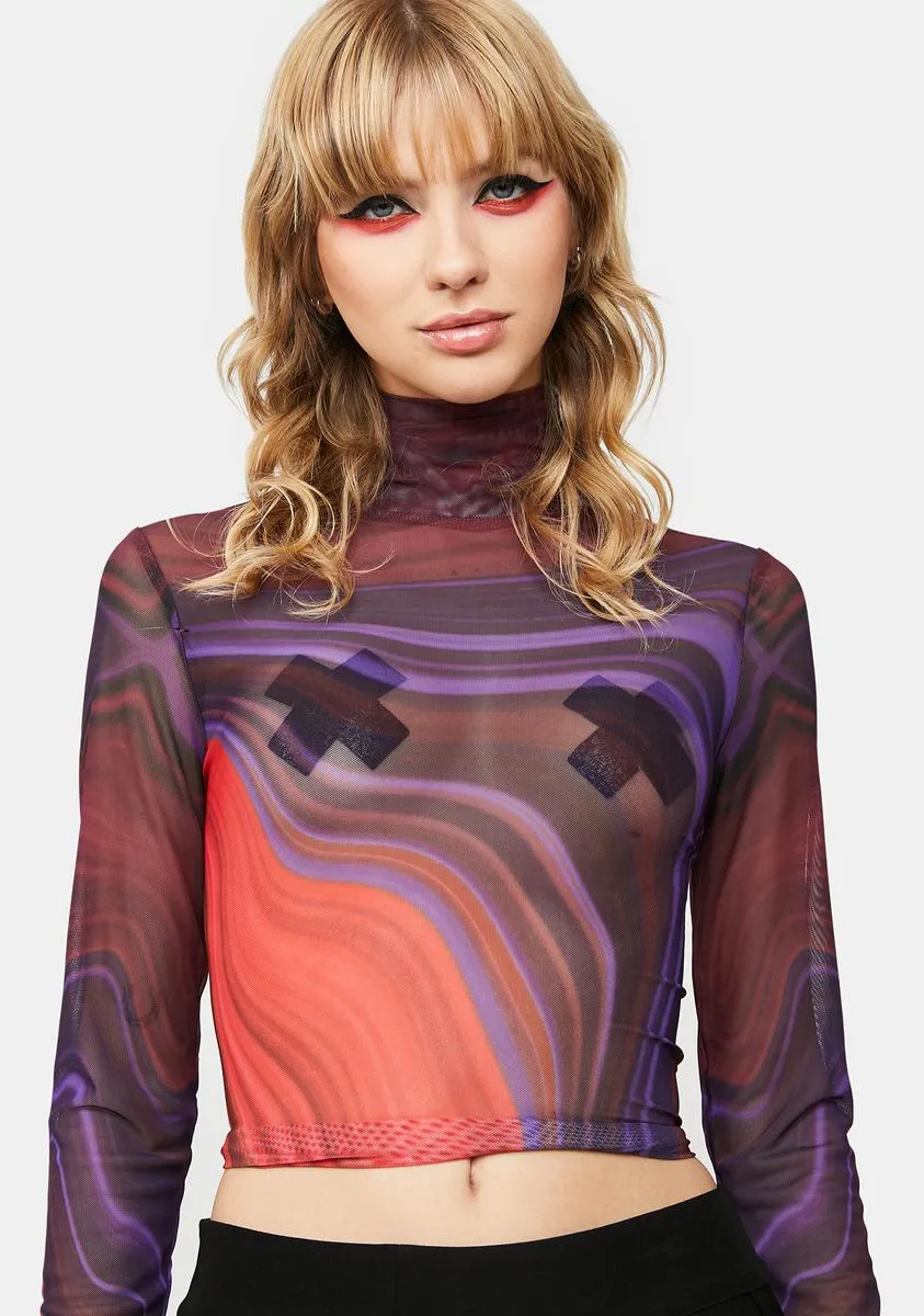 Zadie Mock Neck Crop Top sold by Dolls Kill