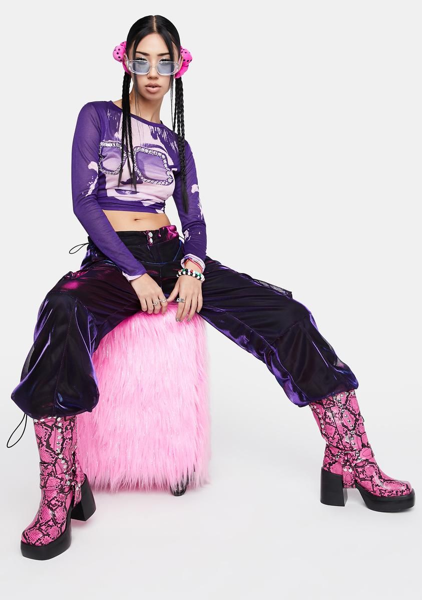 Lights So Bright Cargo Pants sold by Dolls Kill product image thumbnail 3