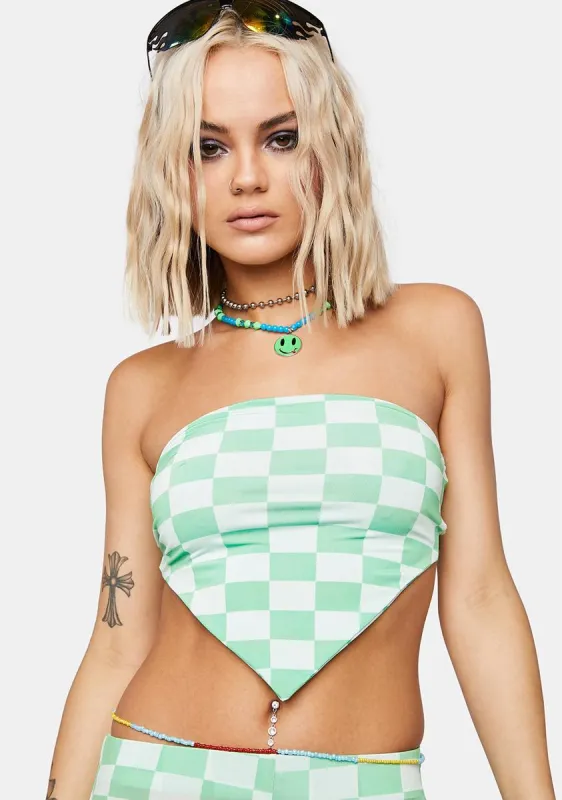 Together We Dance Checkered Tube Top sold by Dolls Kill