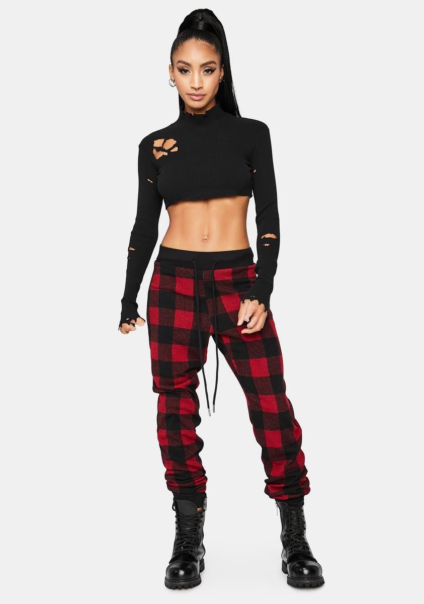 Plaid To Meet You Lounge Pants sold by Dolls Kill product image thumbnail 3
