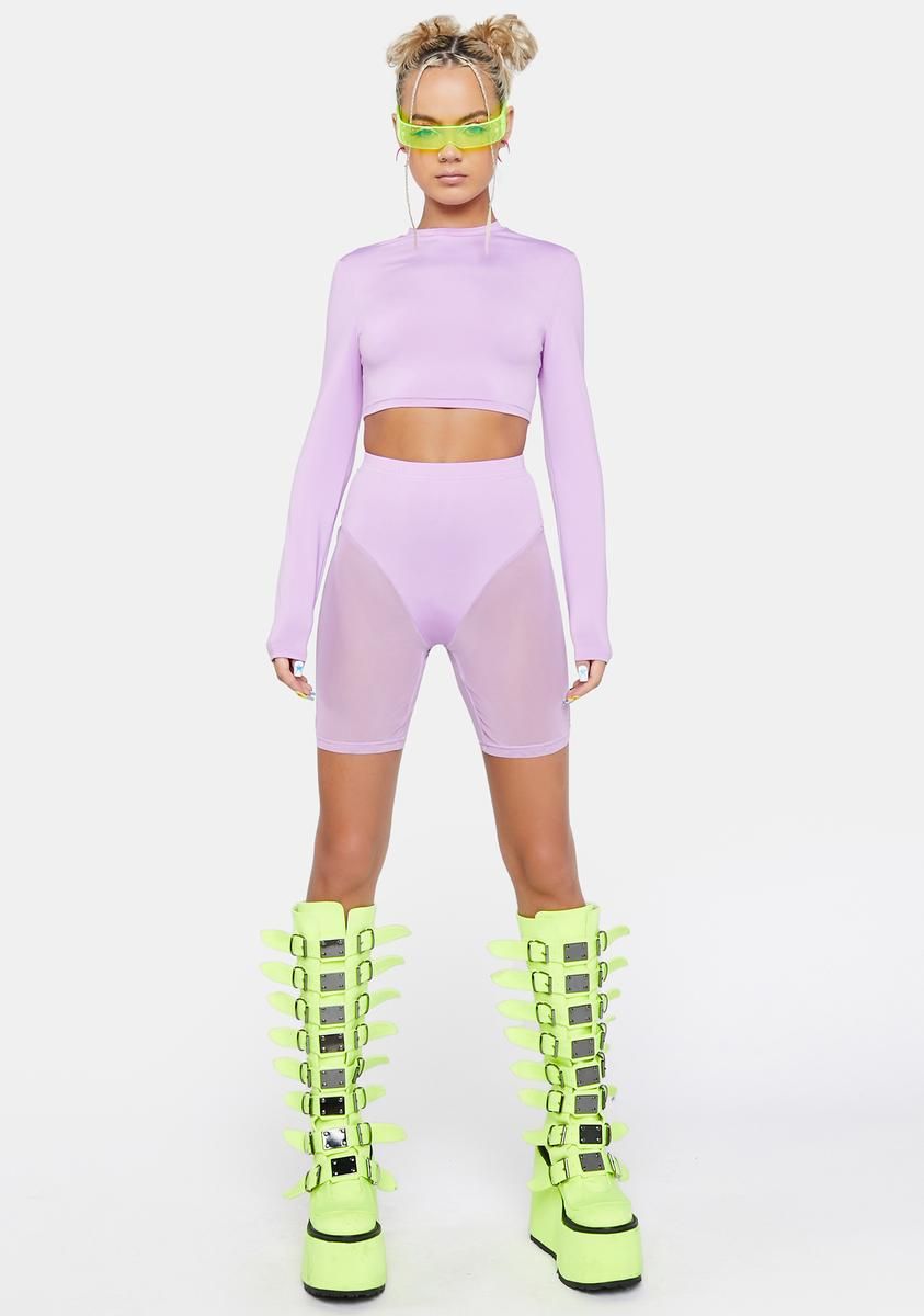 Lavender Night Air Shorts Set sold by Dolls Kill product image thumbnail 4