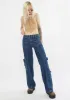 90's Blue Low Rise Cargo Jeans sold by Dolls Kill
