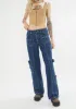 90's Blue Low Rise Cargo Jeans sold by Dolls Kill