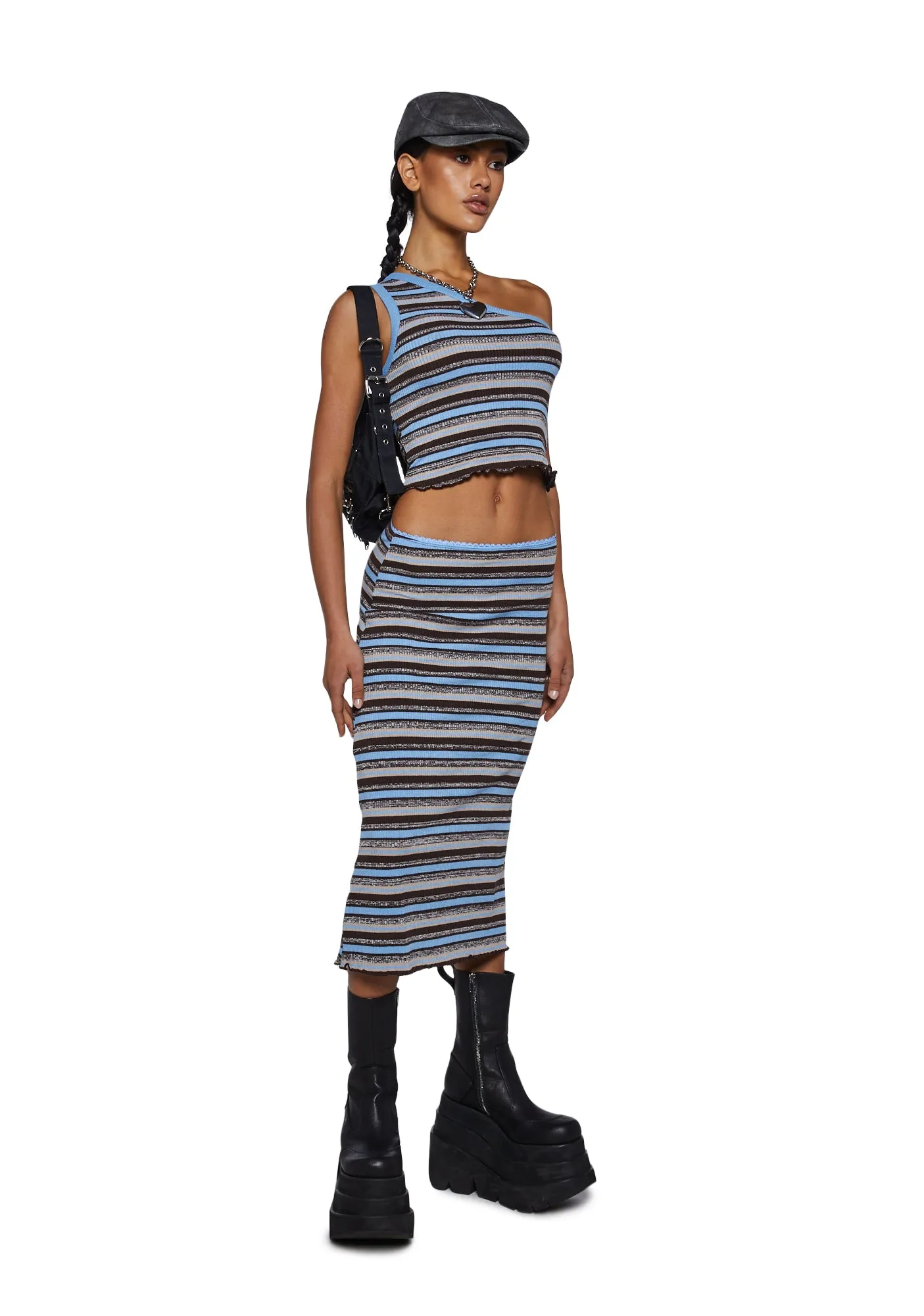 One Shoulder Stripe Tank Top sold by Dolls Kill product image thumbnail 2