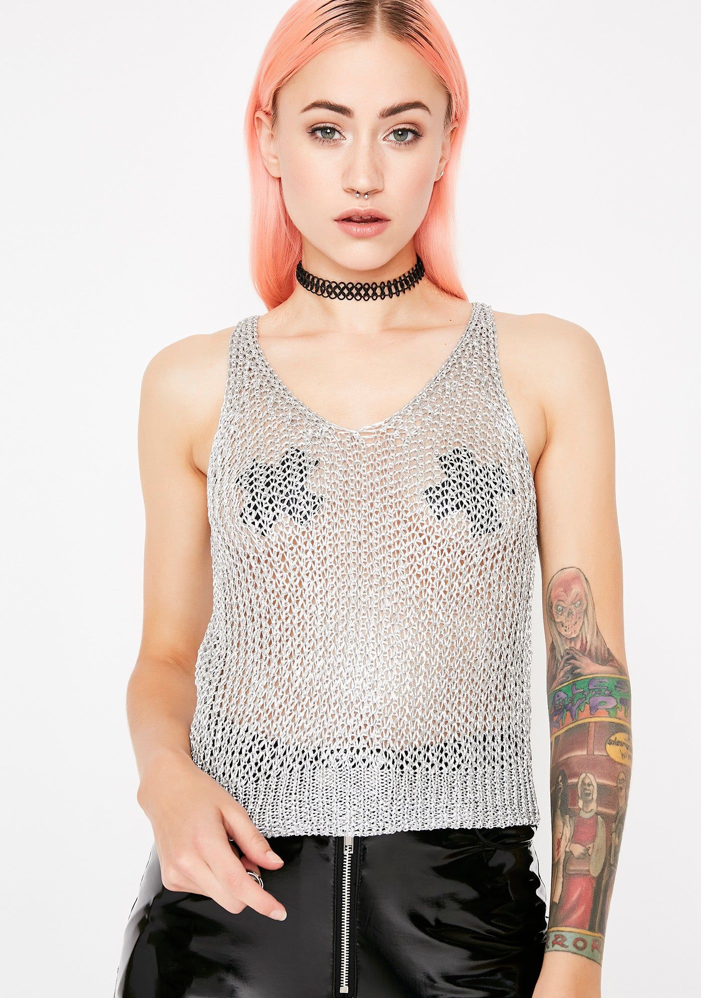 Drippin' In Riches Mesh Tank sold by Dolls Kill