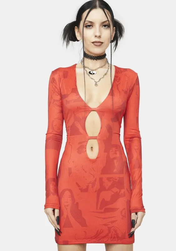 Pop Art Cut Out Dress sold by Dolls Kill