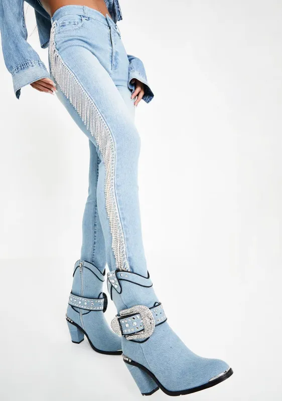 Rouge Rager Fringe Jeans sold by Dolls Kill