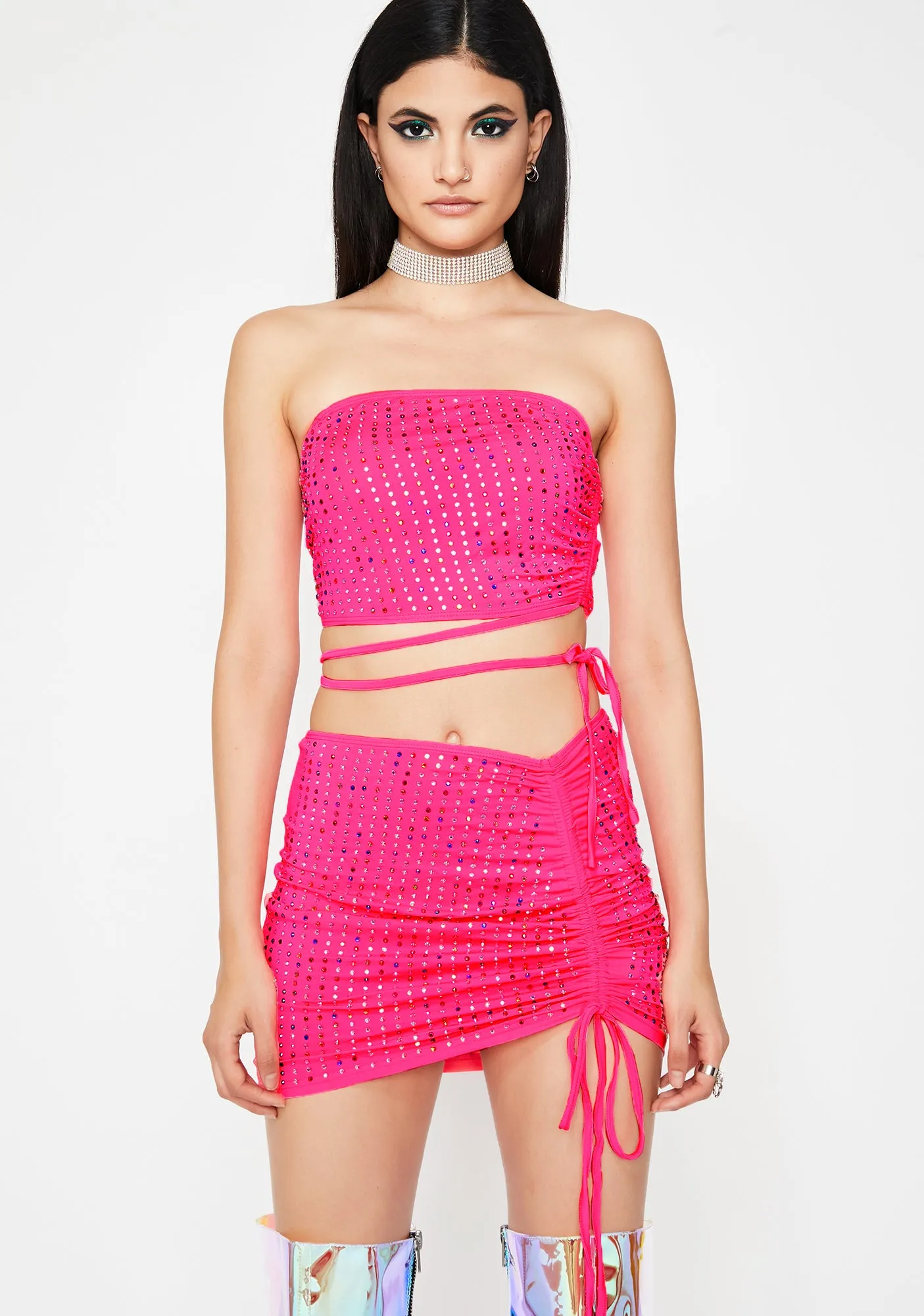 Pretty Infamous Illusion Skirt Set sold by Dolls Kill