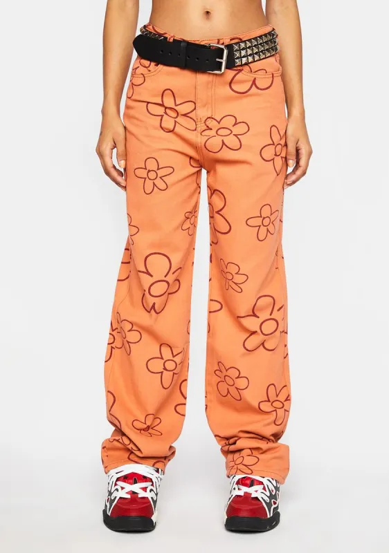 Deep Peach Wide Leg Pants sold by Dolls Kill