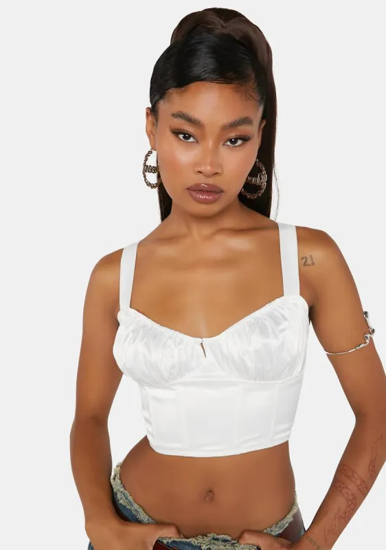 A Day's Work Satin Bustier Top sold by Dolls Kill