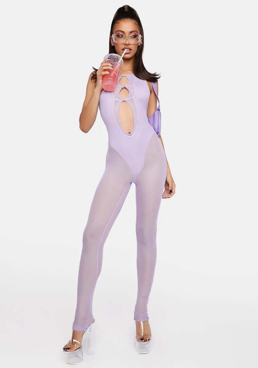 Lavender Modern Fusion Mesh Jumpsuit sold by Dolls Kill product image thumbnail 2