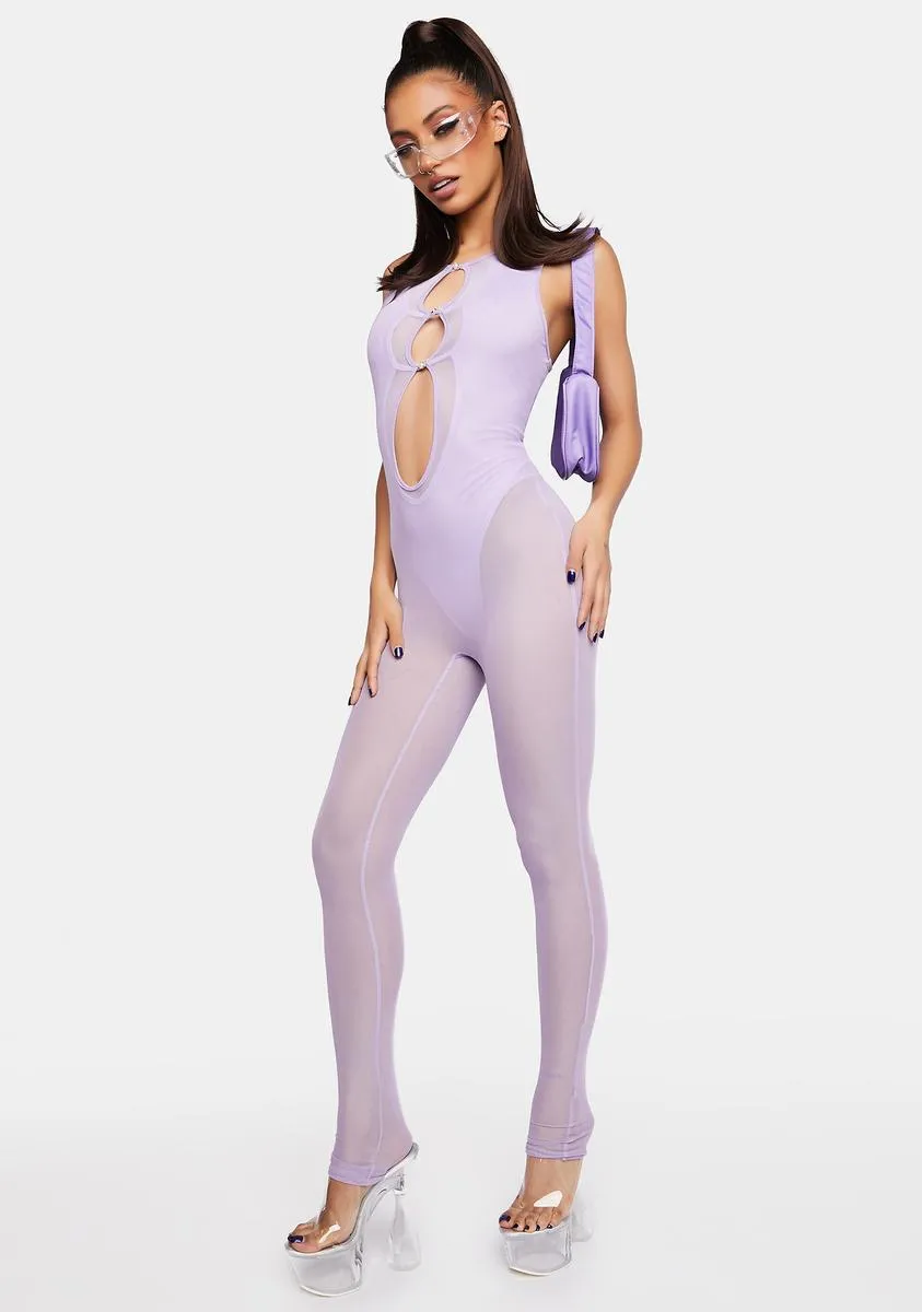 Lavender Modern Fusion Mesh Jumpsuit sold by Dolls Kill product image thumbnail 3