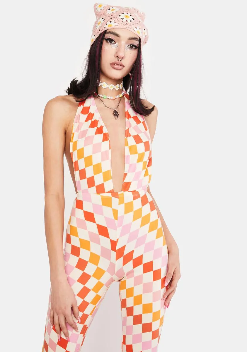 Summer Morning Checkered Jumpsuit sold by Dolls Kill
