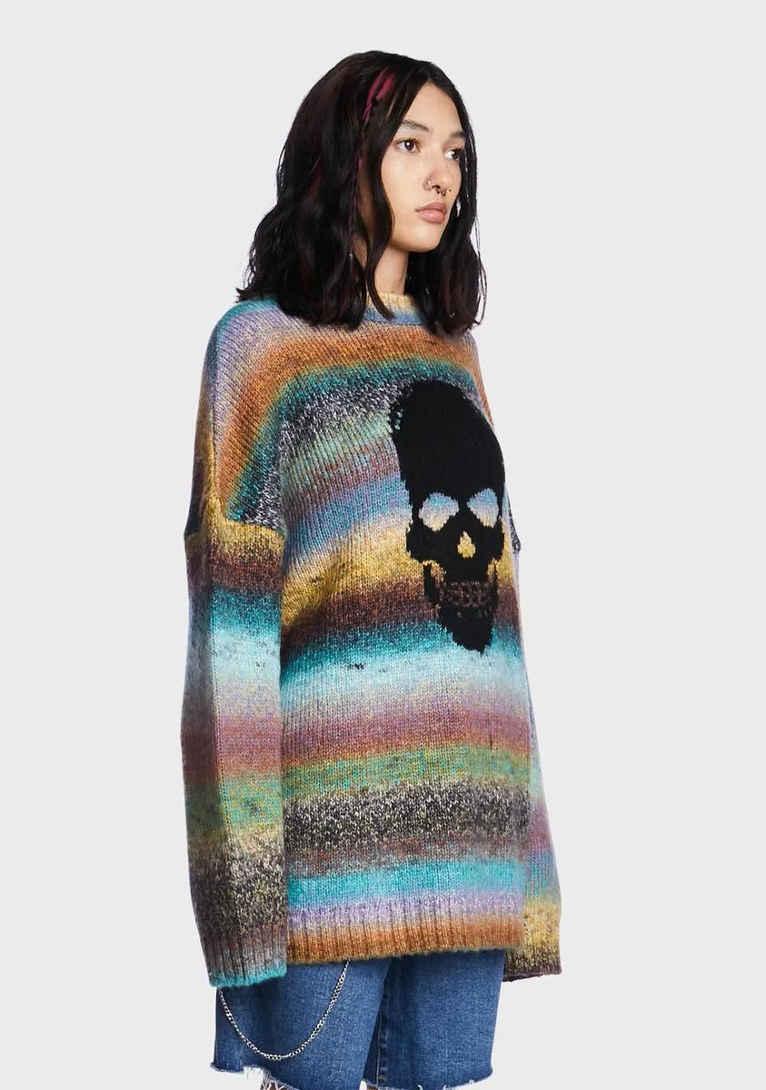 Spacedye Skull Knit Sweater sold by Dolls Kill product image thumbnail 2