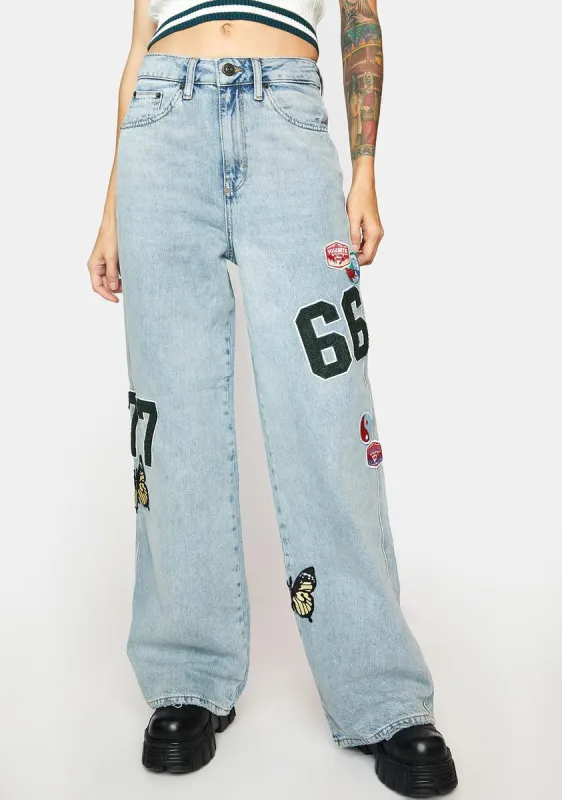 Patches Puddle Jean sold by Dolls Kill