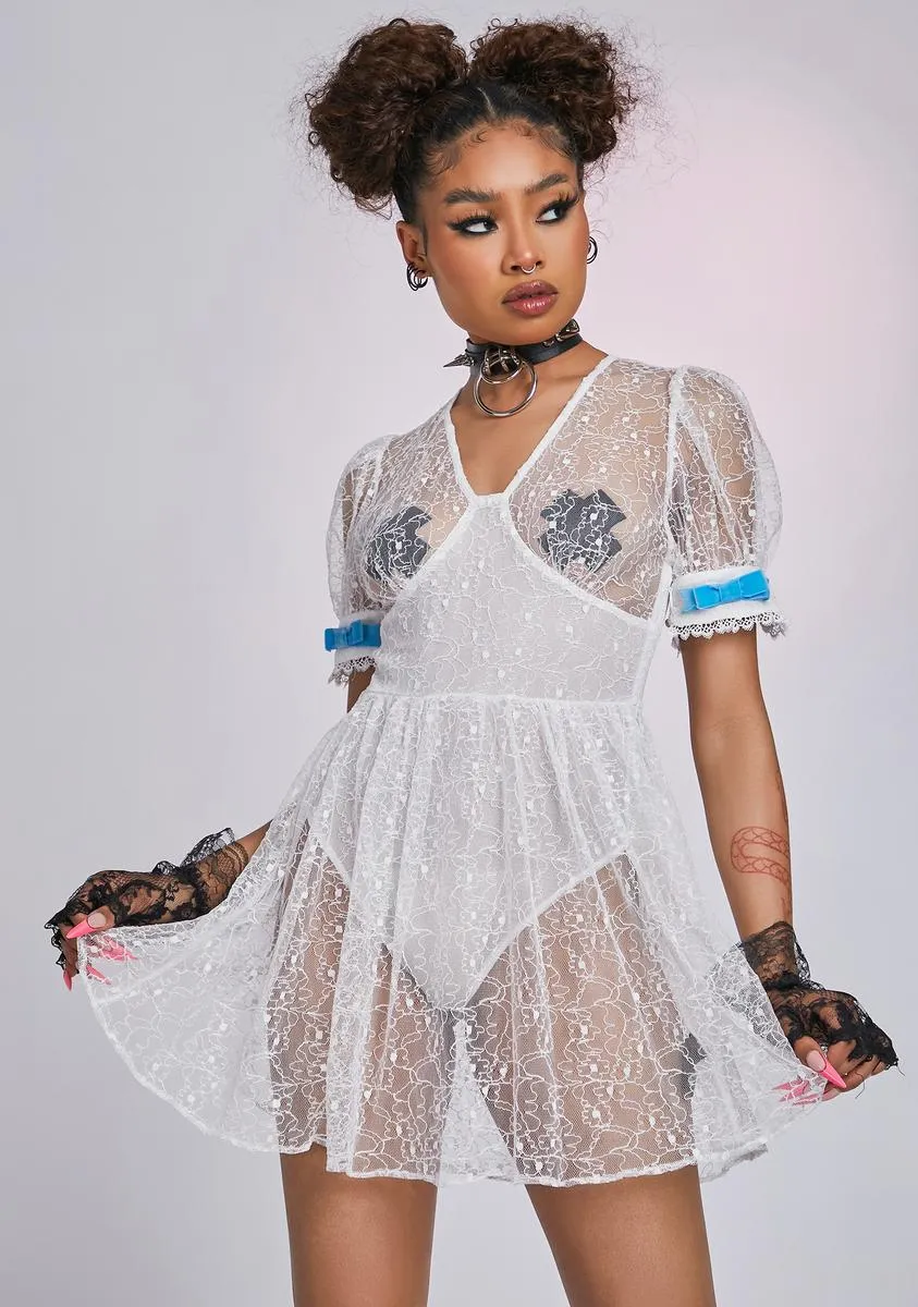 The Poissy Sheer Mini Dress sold by Dolls Kill