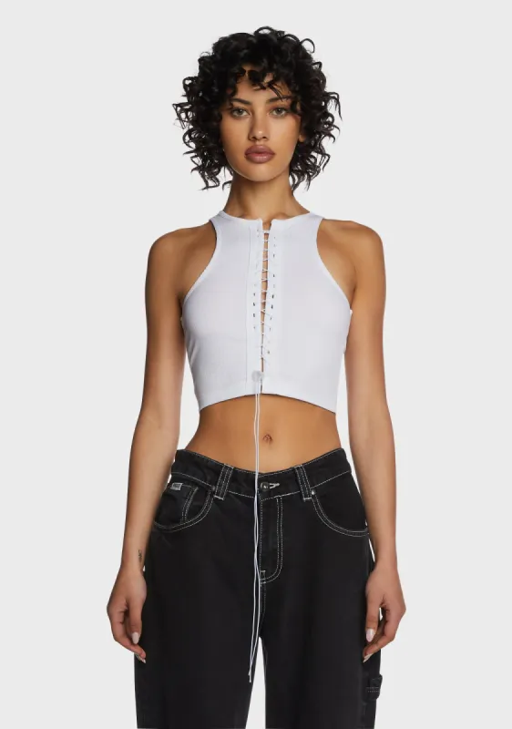 Street Aura Crop Top - White sold by Dolls Kill
